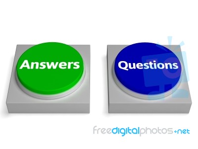 Answers Questions Buttons Shows Faq Or Solutions Stock Image