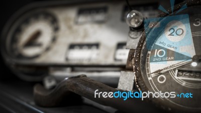 Antique Automotive Gauges Stock Photo