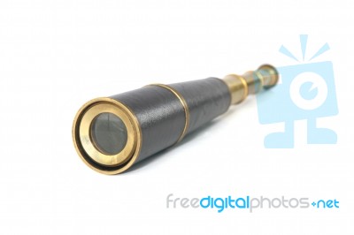 Antique Brass Telescope Stock Photo