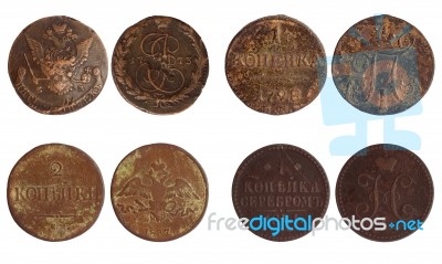 Antique Coins Of Russia 1773-1841 Years Stock Photo