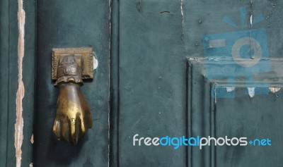 Antique Door Handle Stock Photo