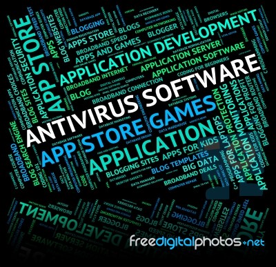 Antivirus Software Representing Firewall Attack And Shareware Stock Image