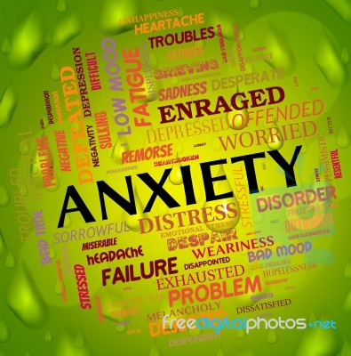 Anxiety Word Means Concern Words And Apprehension Stock Image