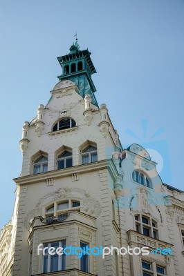 Apartment Block In The Jewish Quarter Of Prague Stock Photo