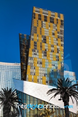 Apartment Blocks Behind The Gucci Building In Las Vegas Stock Photo