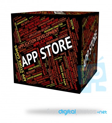 App Store Indicates Retail Sales And Application Stock Image