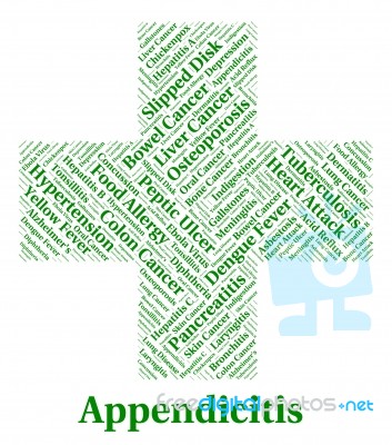 Appendicitis Illness Represents Poor Health And Ailment Stock Image