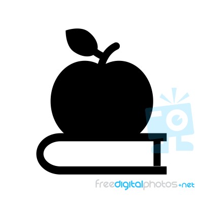 Apple And Book Symbol Icon  Illustration On White Ba Stock Image