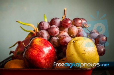 Apple And Many Fruits Stock Photo