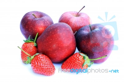 Apple And Strawberry Stock Photo