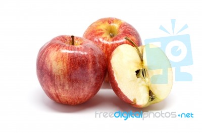 Apple White Background Stock Photo