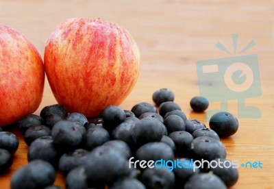 Apple With Blueberry Stock Photo