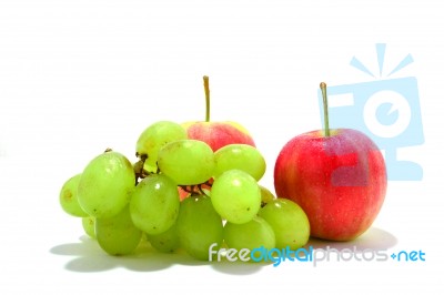 Apples And Grapes Stock Photo