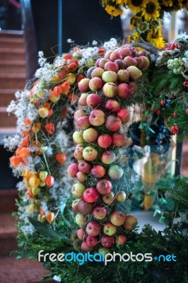 Apples In The Collegiate Church Of St Michael In Mondsee Stock Photo