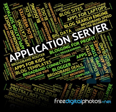 Application Server Indicates Computer Servers And Applications Stock Image