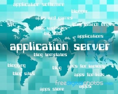 Application Server Means Programs Text And Servers Stock Image