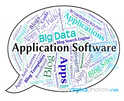 Application Software Representing Applications Word And Programming Stock Image