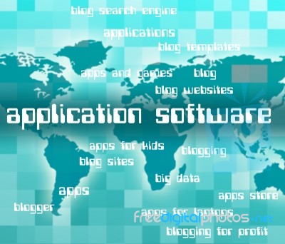 Application Software Shows Softwares Apps And Freeware Stock Image