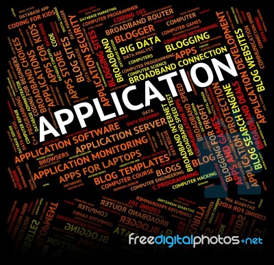 Application Word Indicating Www Applications And Computers Stock Image