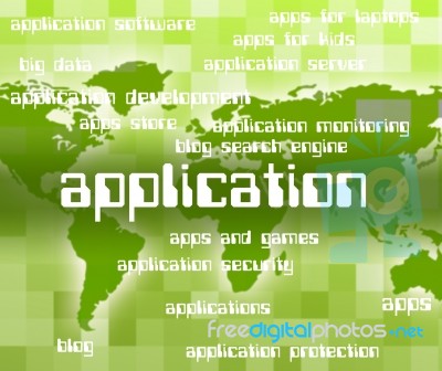 Application Word Meaning Computer Programs And Www Stock Image