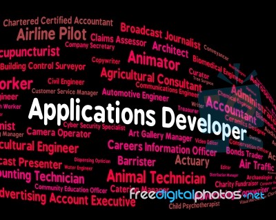 Applications Developer Shows Program Career And Softwares Stock Image