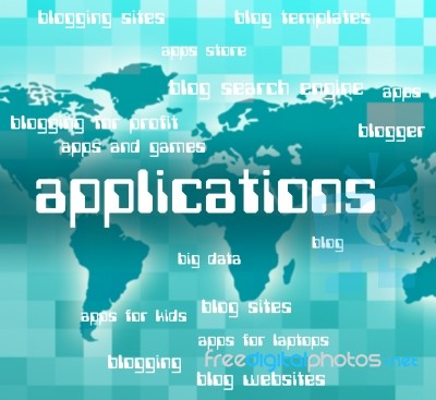 Applications Word Indicating Program Text And Programs Stock Image