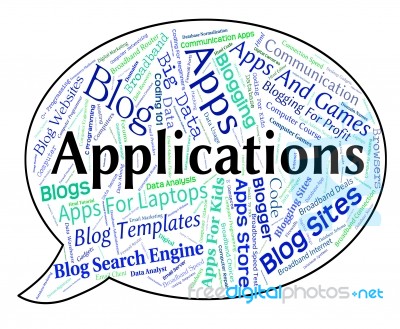 Applications Word Representing Program Apps And Computers Stock Image