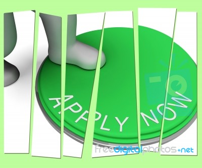 Apply Now Pressed Shows Recruiting For Employment Stock Image