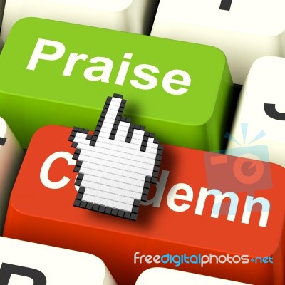 Appreciate Praise Computer Means Appreciating Or Great Stock Image