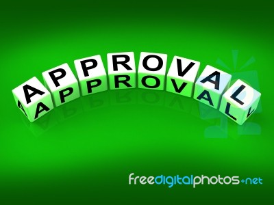 Approval Blocks Show Validation Acceptance And Approved Stock Image