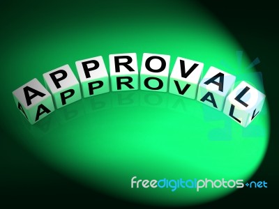 Approval Dice Show Validation Acceptance And Approved Stock Image