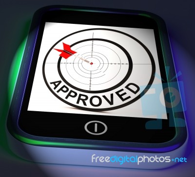 Approved Smartphone Displays Accepted Authorised Or Endorsed Stock Image