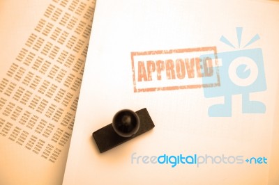 Approved Stamp On Paper Stock Photo