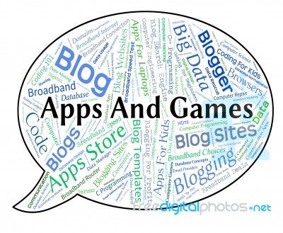 Apps And Games Shows Application Software And Applications Stock Image