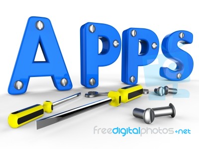 Apps Software Shows Programs Program And Internet Stock Image