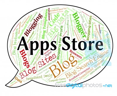 Apps Store Indicates Application Software And Selling Stock Image