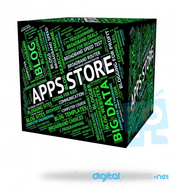 Apps Store Means Retail Sales And Applications Stock Image