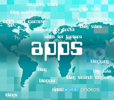 Apps Word Representing Application Software And Text Stock Image