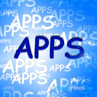 Apps Words Shows Application Software And Program Stock Image