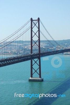 April 25th Bridge In Lisbon, Portugal Stock Photo