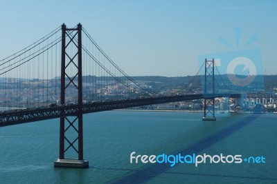 April 25th Bridge In Lisbon, Portugal Stock Photo