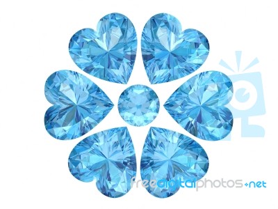 Aquamarine On White Background Stock Image