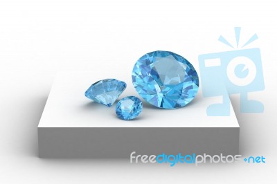 Aquamarine On White Background Stock Image