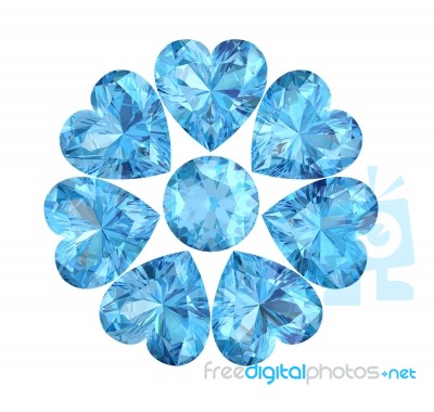 Aquamarine On White Background Stock Image