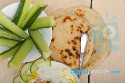 Arab Middle East Goat Yogurt And Cucumber Salad Stock Photo