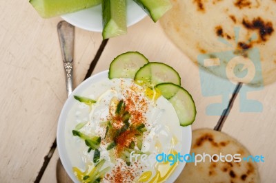 Arab Middle East Goat Yogurt And Cucumber Salad Stock Photo