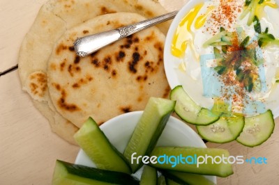 Arab Middle East Goat Yogurt And Cucumber Salad Stock Photo