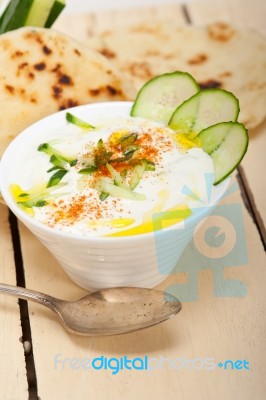 Arab Middle East Goat Yogurt And Cucumber Salad Stock Photo