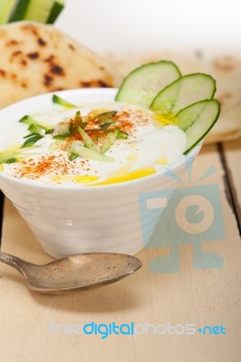 Arab Middle East Goat Yogurt And Cucumber Salad Stock Photo