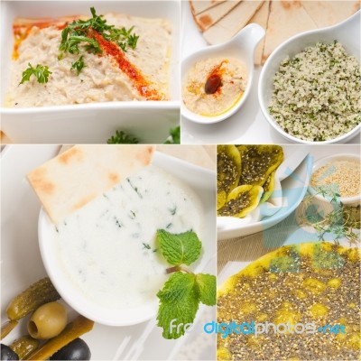 Arab Middle Eastern Food Collage Stock Photo